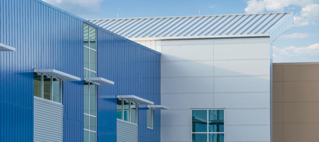 Aluminum cladding on the exterior of a building