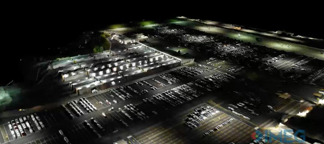 Drone software photo of site at night