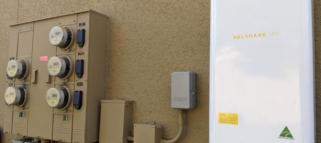 SolShare unit with bank of grid meters. Image credit: Allume Energy
