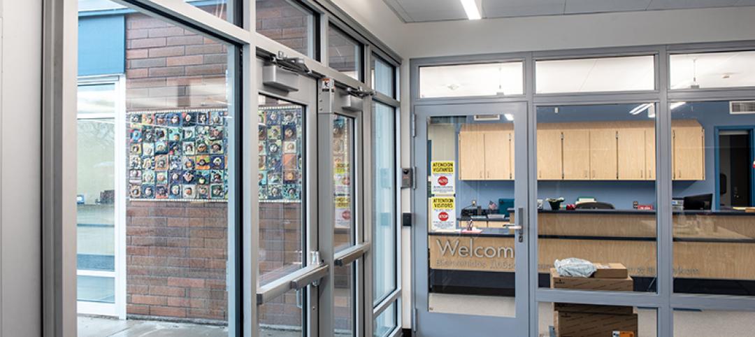 Principles of safer school design could provide solutions for more secure buildings, like this entry vestibule.