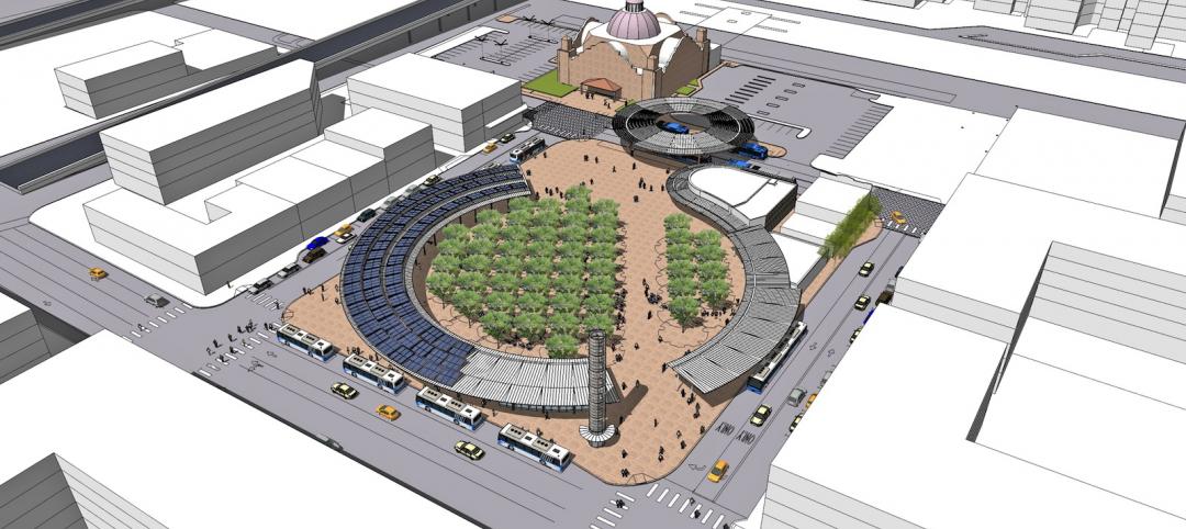 The design vision for Westside Multimodal Transit Center balances mass transit w