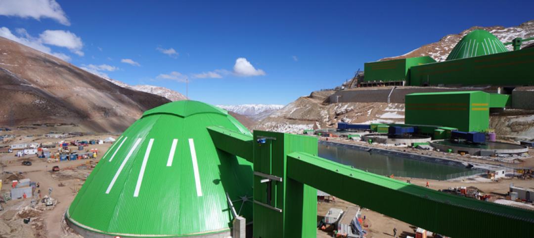 Bright green coating helps Geometrica domes withstand harsh Andean climate