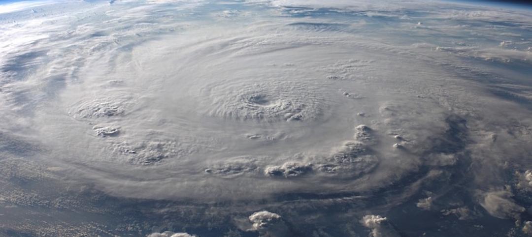 A hurricane as viewed from space