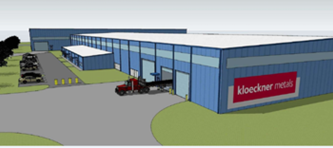 Final rendering of the new steel processing facility for Kloeckner Metals.