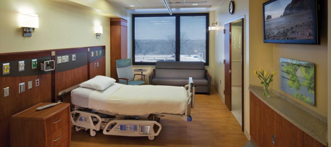 Single-bed inpatient rooms in the Hospitaller Pavilion at Palos Community Hospit