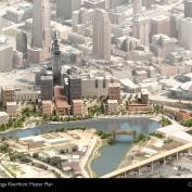 Cuyahoga Riverfront Master Plan Cleveland Rendering courtesy Adjaye Associates