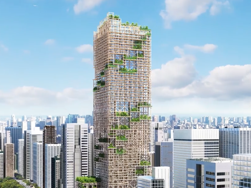 Exterior of Sumitomo's planned wood tower
