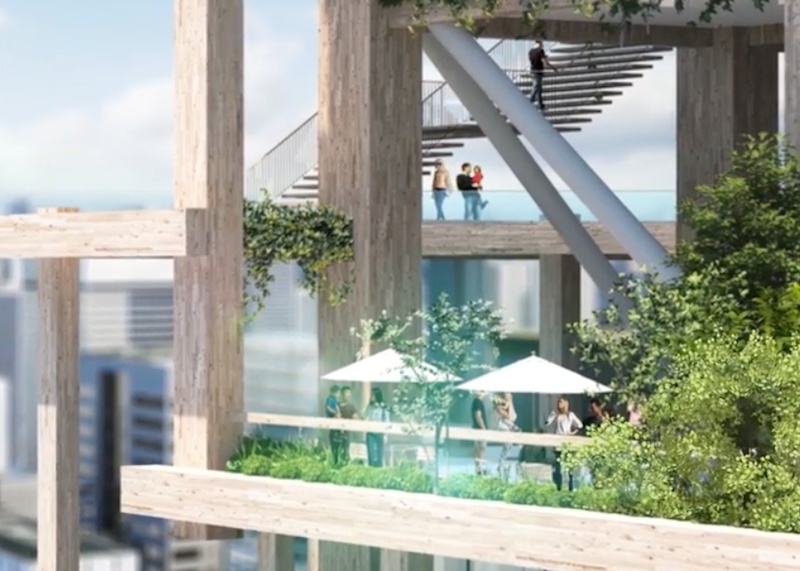 Rendering of a balcony on the W350 tower