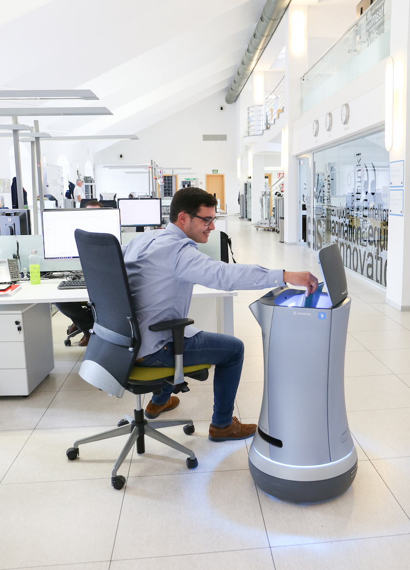 Delivery robot in office