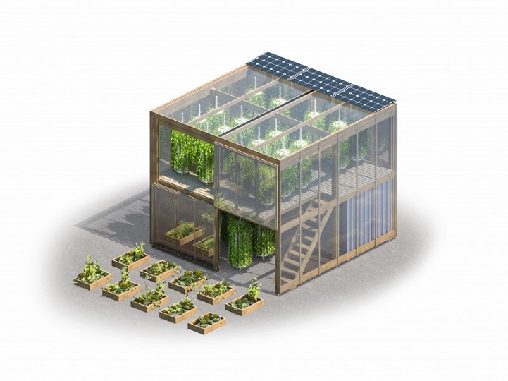 Farming in a flatpack: Copenhagen designer offers an assembly kit for a two-story hydroponic urban farm.