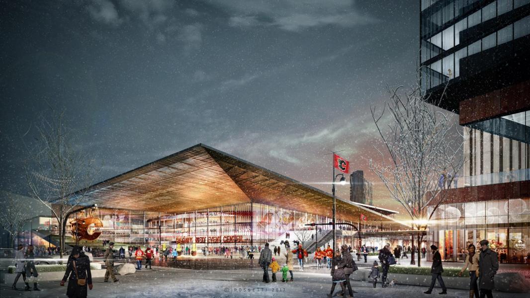 Calgary arena in winter
