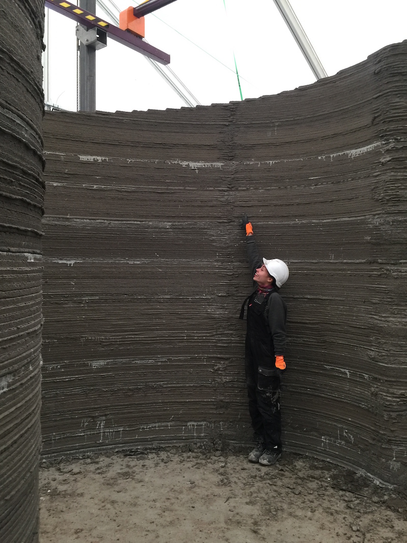 Standing next to a 3D printed wall of The BOD