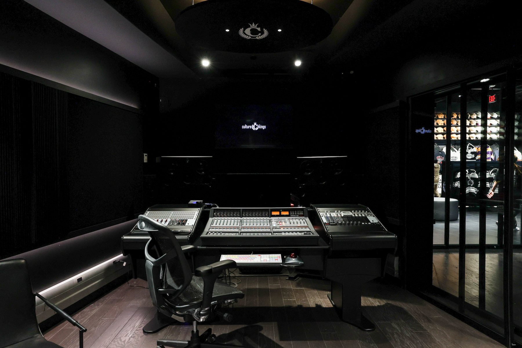 A recording studio inside the store